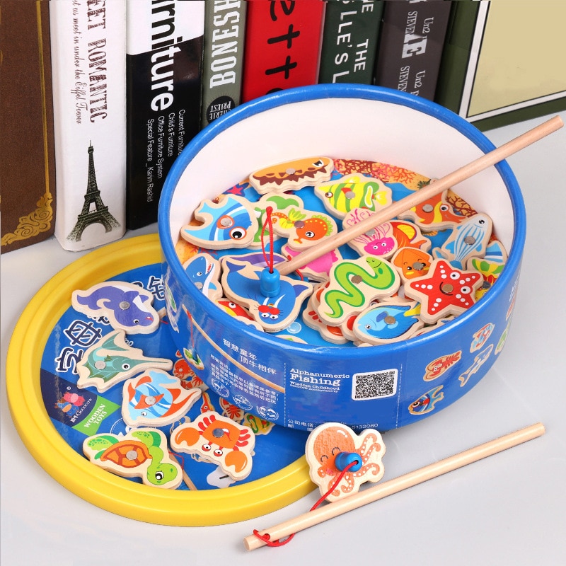 40pcs Children Number Letter Magnetic Fishing Game Children&#39;s Game Magnet Fish Toy Game Educational Developing Toys For Children
