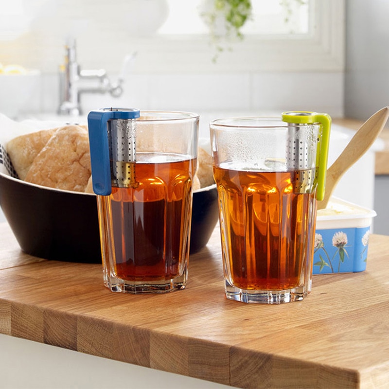 1PC Reusable Tea Infuser Stainless Steel With Handle Tea Strainer Teapot Tea Bag Infuser Filter Household Tea Brewing Making