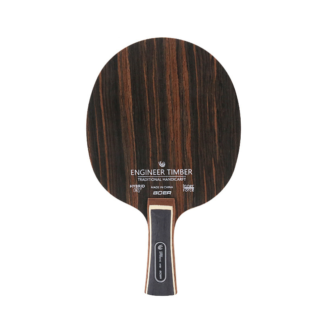 Table Tennis Racket Bottom Plate 5 Ply Ping Pong Blade Paddle Long Handl Horizontal Racket Pure Wooden Table Tennis Racket: Ebony