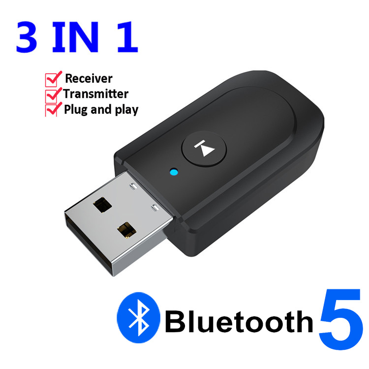 3 in1 USB Bluetooth 5.0 Audio Adapter Trasmettitore Ricevitore per il Telefono TV PC Auto AUX Stereo Senza Fili di Musica USB Spreader: Style 2