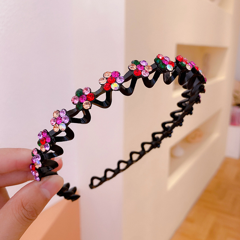 Hair Accessories Flower Rhinestone Pearl Non-Slip Hairbands Elastic Headband Women Hair Hoop Bands Bezel Girls Headdress