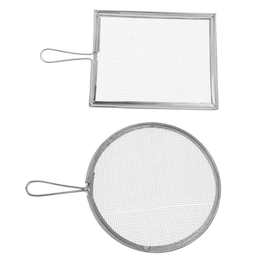 2x Ceramic Glaze Filtering Tools Steel Screen Mesh Strainer Filter with Handles Sieve Pottery Craft