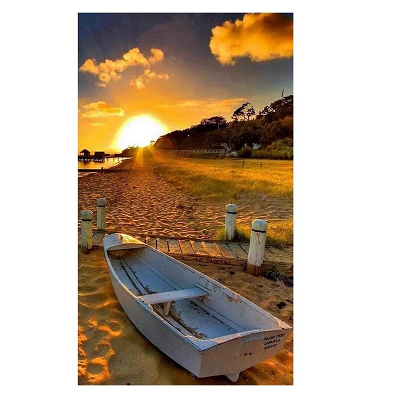 Diamond Painting Kits for Adults DIY 5D Diamond Painting Round Full Drill Embroidery Cross Stitch Beach Diamond: Default Title