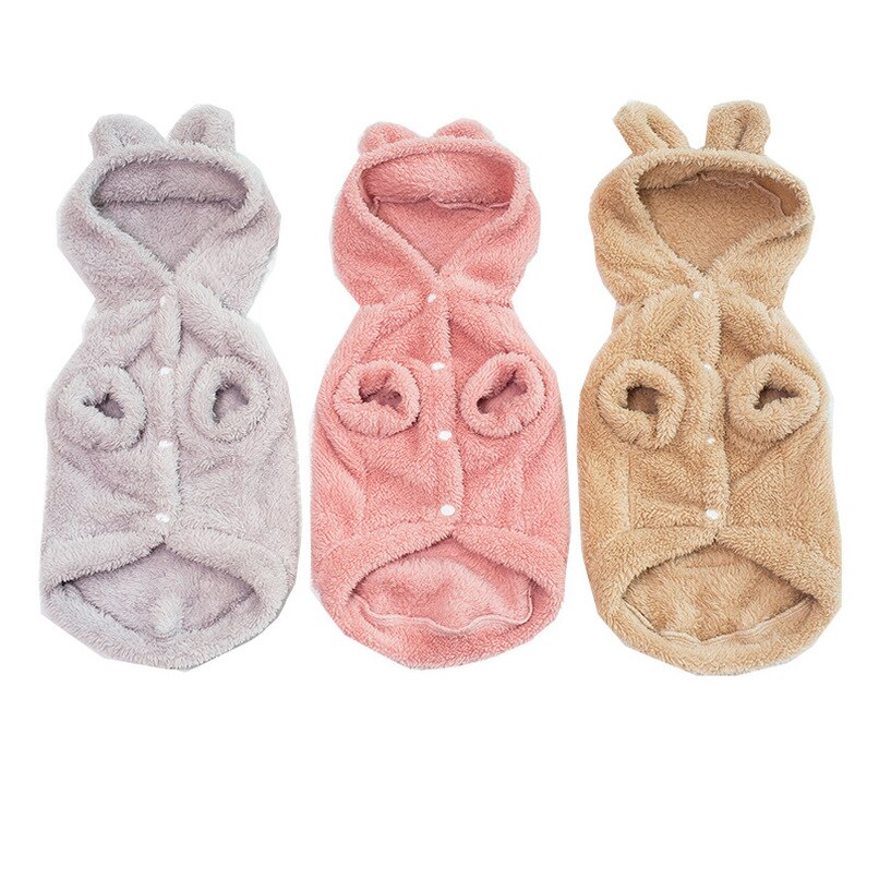 Winter Kleine Honden Jas Franse Bulldog Teddy Kleding voor Warm Houden Hond Kleren Trui Honden Bear Oor Hoodie Shirt kostuum
