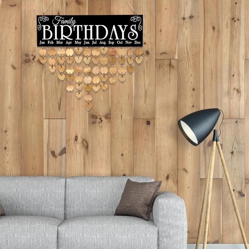 Wooden Birthday Reminder Board Fashionable Family Decorative Calendar Ornament Necessary Birthday Party Gadgets