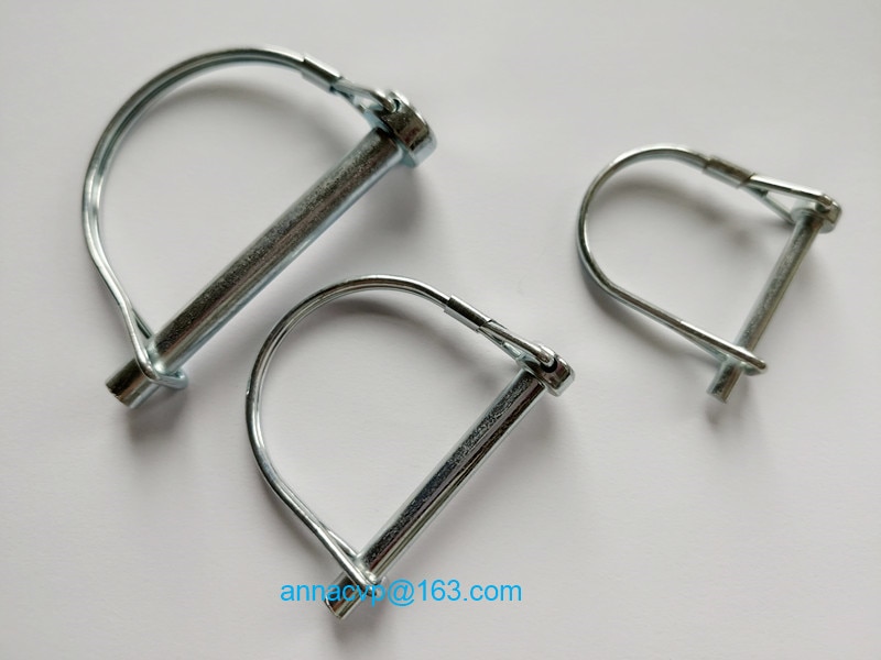 ROUND WIRE LOCK PINS 6.3MM BRIGHT ZINC PLATED, ROUND LOCKS STUDS, wire locking hitch pin TRAILER PARTS