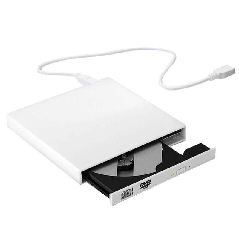 Unidad de Dvd externa Unidad óptica Usb 2,0 reproductor de Cd Rom cd-rw grabador de grabadora de lector portátil para computadora portátil Windows Pc (blanco): Default Title