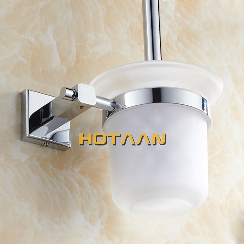 , Massief Messing Badkamer Accessoires Set, Toiletborstel Houder, Papier Houder, Badkamer Sets, chrome Kleur HT-811400-2