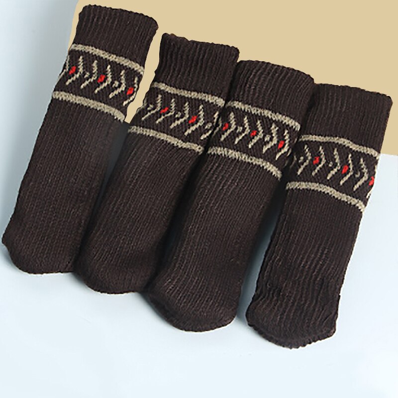 Ensemble de 4 pieds de chaise tricotés, chaussettes, modèles en Silicone, couvre-pieds de Table, Protection du sol, réduction du bruit mobile: 3