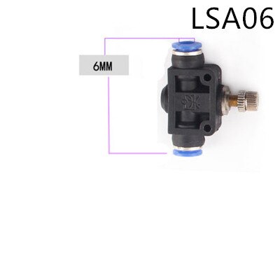 Lsa 1pc rørledningsregulerende strupeventil pa  sa 4/6/8/10/12mm sylinder luftrørkilde pneumatisk trykk inn fittings: Lsa 06