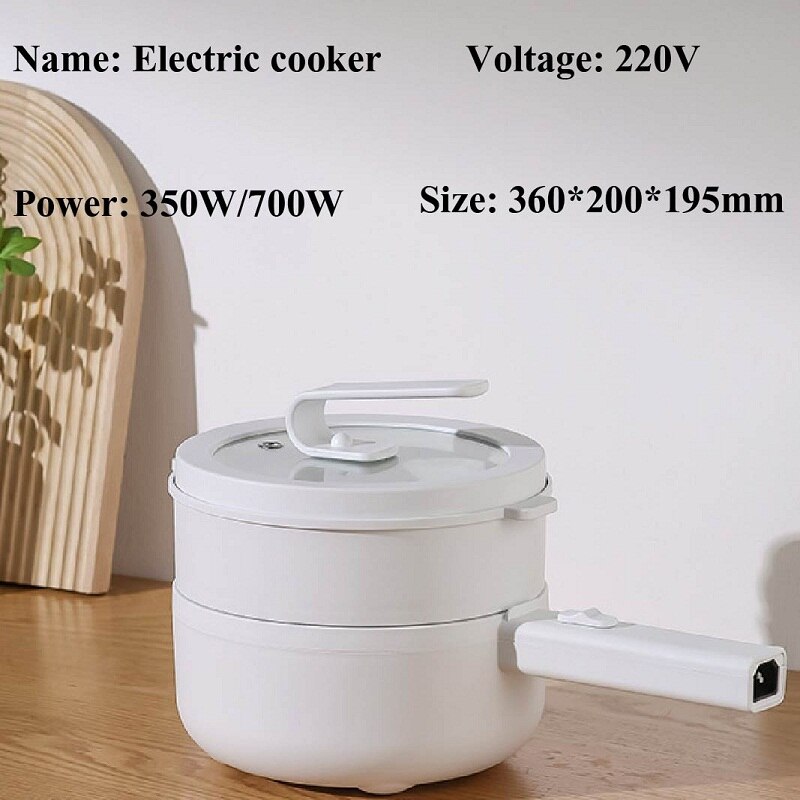 220V Multifunction Pot Integrated Electric Cooking Pot Household Pot Breakfast Machine Frying Pan Steamer Pot 1.5L