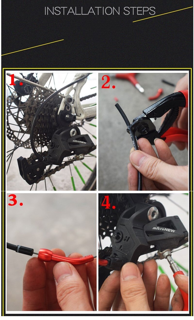 2/4pz bicicletta deragliatore posteriore tubo MTB gomito cavo in lega di alluminio prolunga accessori per biciclette accessori nero/rosso/blu