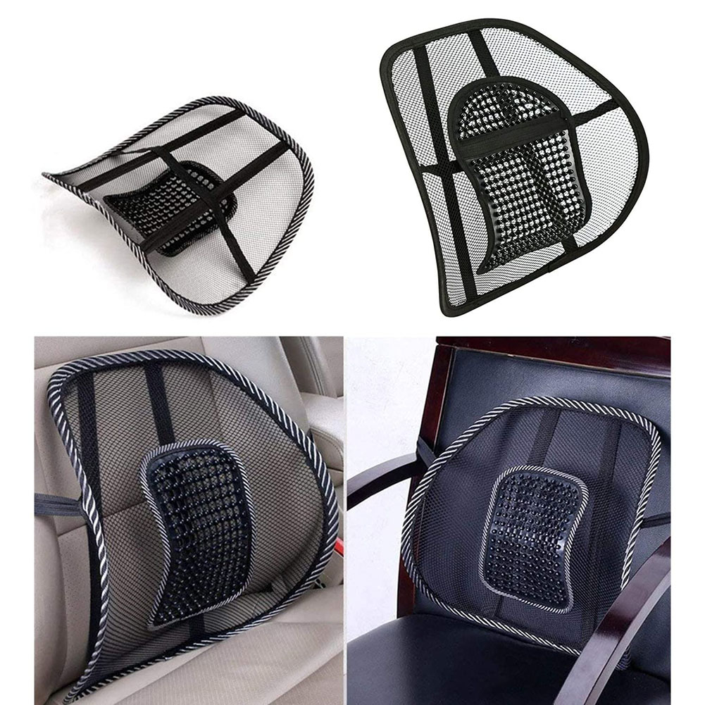 Auto Taille Kussen Zomer Ijs Zijde Taille Kussen Gat Mesh Lumbale Kussens Massage Seat Cover Pad Voor Autostoelen En kantoor Stoelen