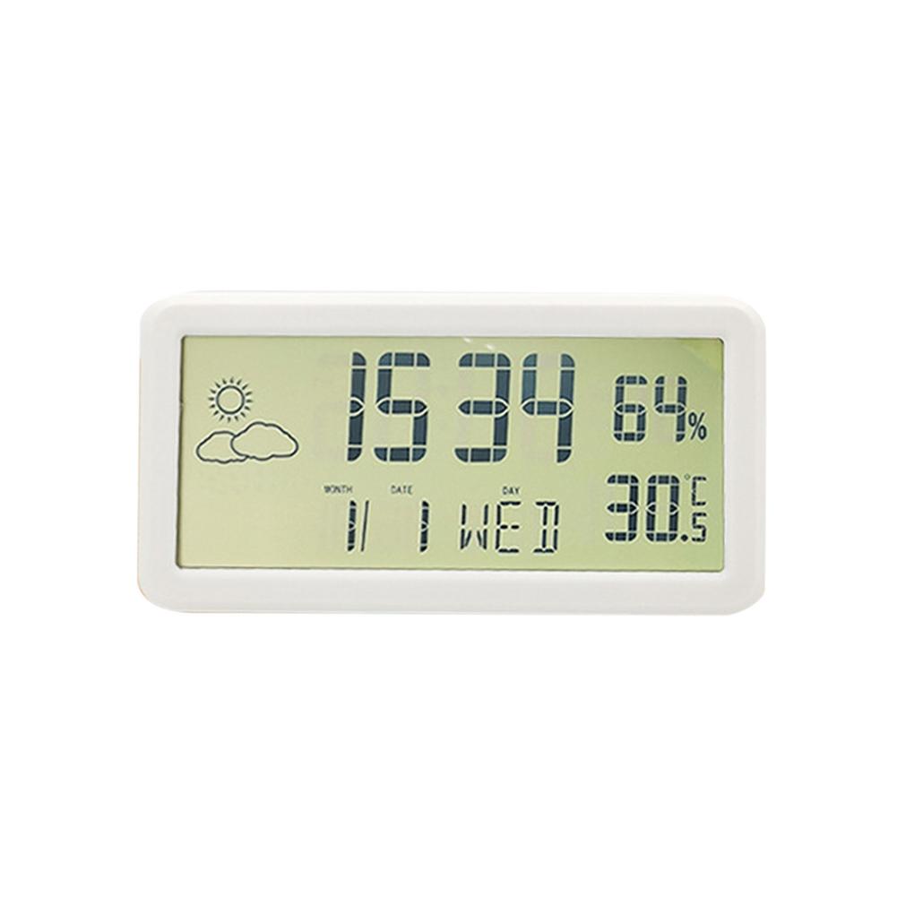 Sveglia digitale da viaggio sveglia digitale con calendario e temperatura e Timer orologio LCD Schermo per grandi numeri batteria Operat: bianca
