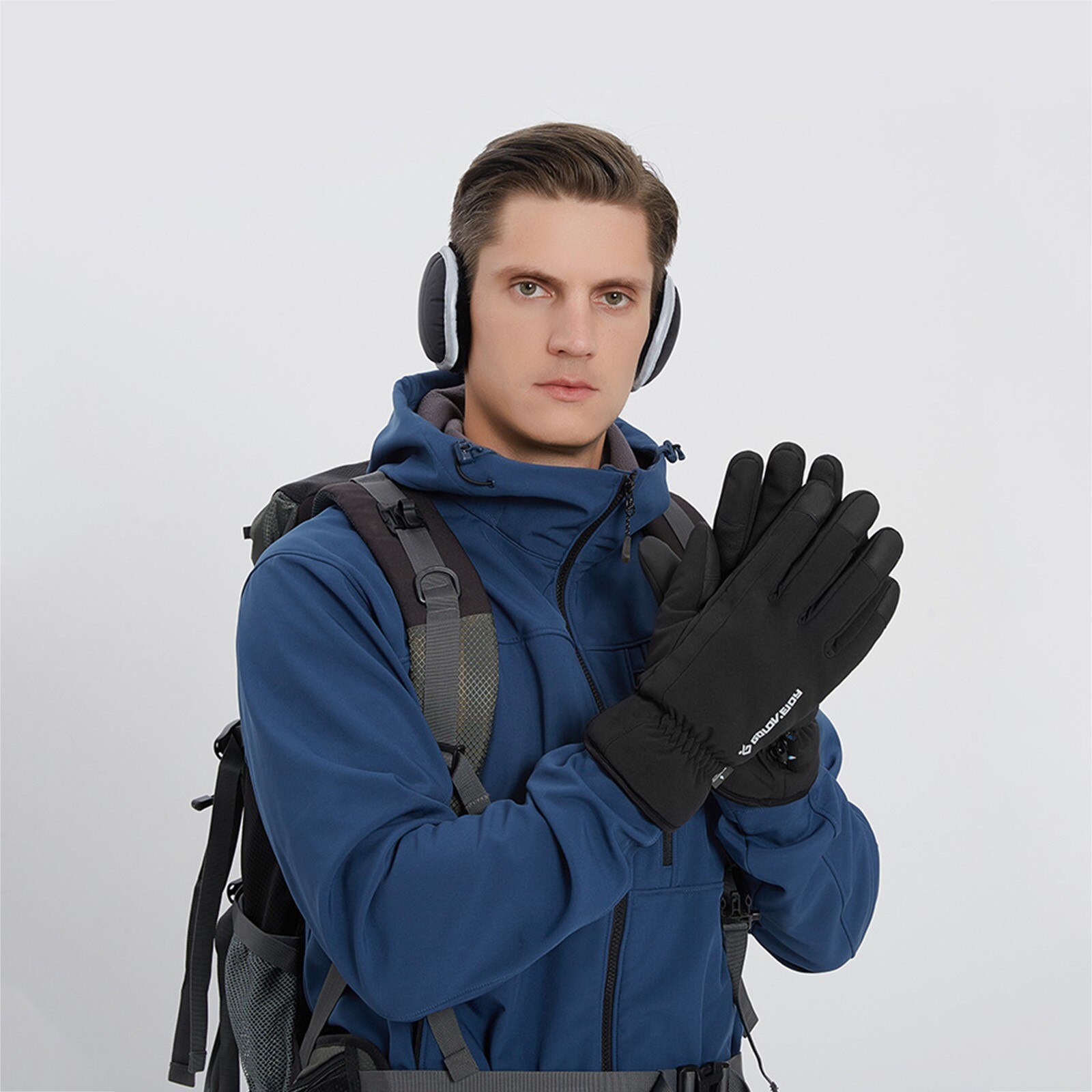 Winter Cycling Gloves Bicycle Warm Touchscreen Full Finger Gloves Waterproof Outdoor Bike Skiing Motorcycle Leather Warm Glove#3