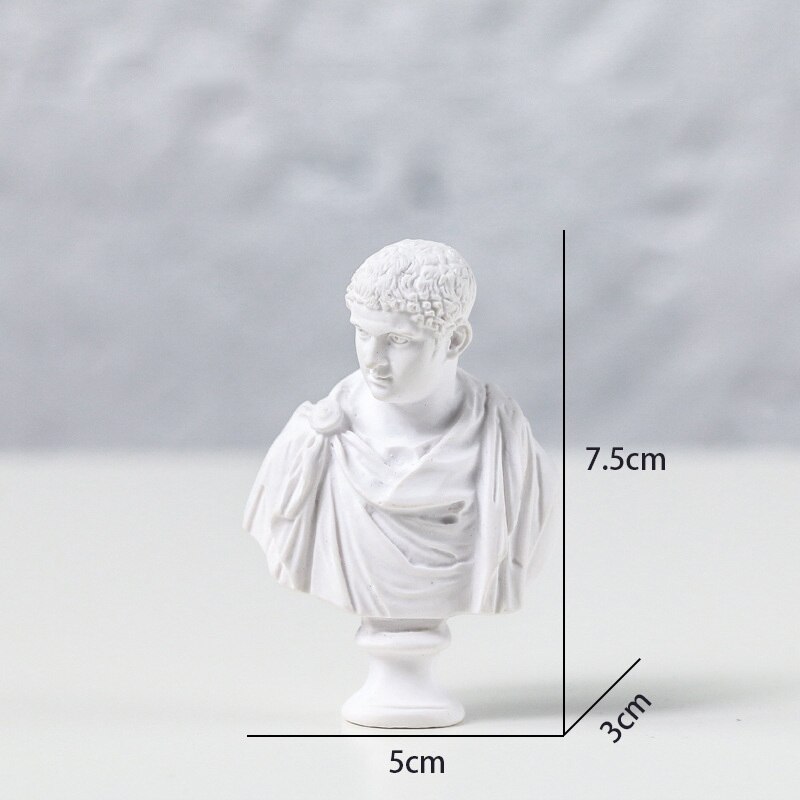 Mini berømtheder gips statue gips buste portrætter græsk mytologi skulptur tegning praksis desktop hjem ornament: Mini -4