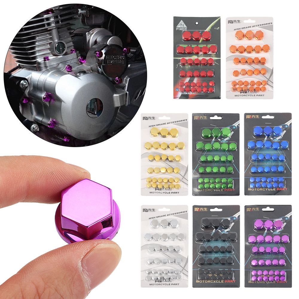 Scooters Accessoires 1.4/1.2/1/0.8Cm Gekleurde Moer Cover Motorfiets Modificatie Onderdelen Elektrische Auto Moer Schroef Cap Covers