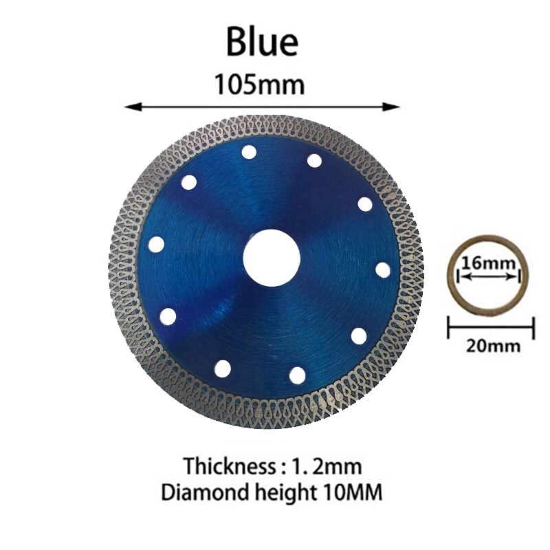 105 MM/115 MM/125 MM Turbo Diamant Zaagblad Graniet Marmer Doorslijpschijf Porseleinen Tegel Keramische 3 Size Haakse Slijper: Zilver
