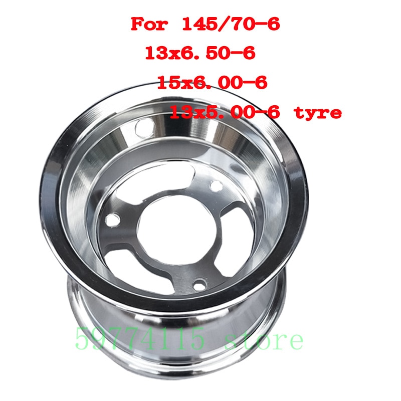 13x5.00-6 13x6.50-6 15x6.00-6 145 / 70-6 Aluminum Wheel Rim 6 Inch Atv Go Kart Wheel Rim