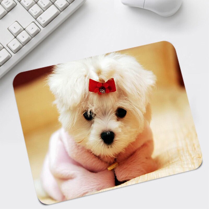 Cute Puppy Printed Mats Mice Pads Natural Rubber Mouse Pad No Locking Edge Big Small Size 22x18cm for Desk Pad Mice Mats: B 220x180mm