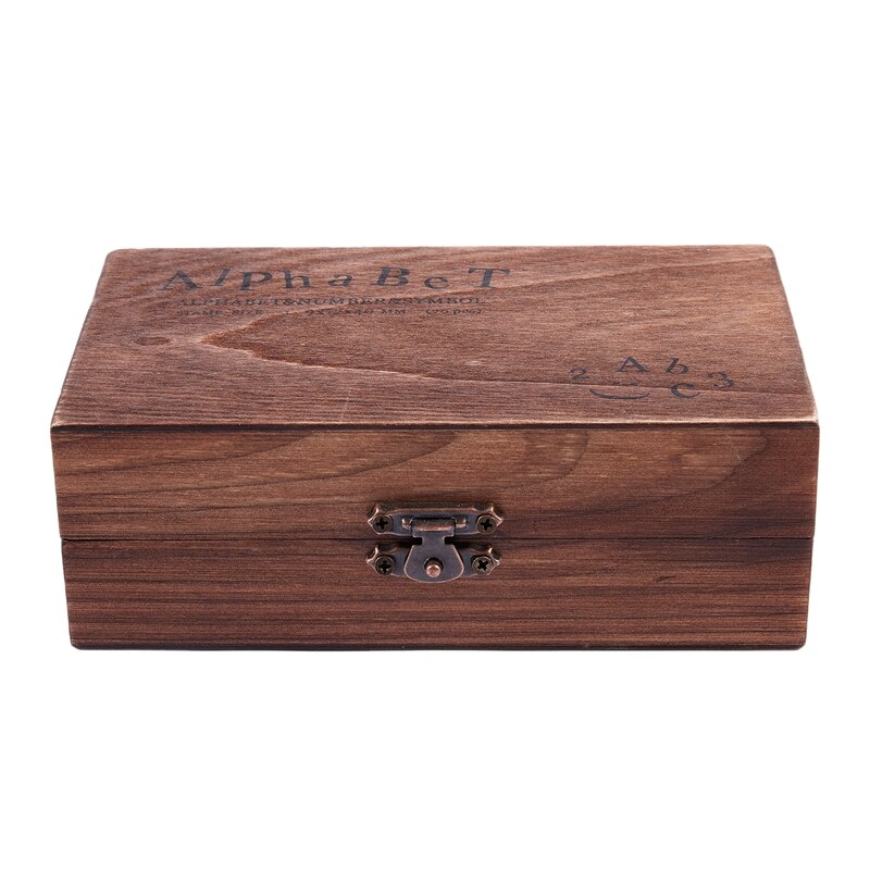 Rubber Stamp Alphabet Number Symbol Wooden Box Set Print Style Wood Letter 70PCS