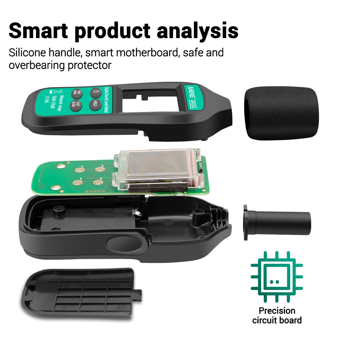ANENG Digital Noise Meter 35db-135db Decibel Meter LCD Display Sound Level Meter High-precision Sound Decibel Monitor