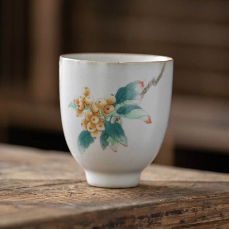CHANSHOVA 100ml tradicional retro chino pintada a mano de estilo Crackle Taza de cerámica china de té porcelana pequeño café taza H301: 5