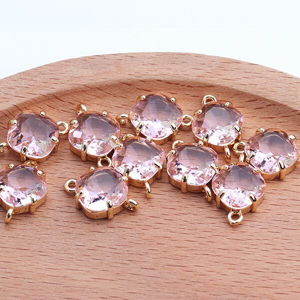 GUFEATHER-accessoires de bijouterie à faire soi-même, bracelet en métal et cuivre, pendentif en verre, breloques, fabrication de bijoux, boucle d'oreille, diy, 10 pièces/lot, M438: M43803