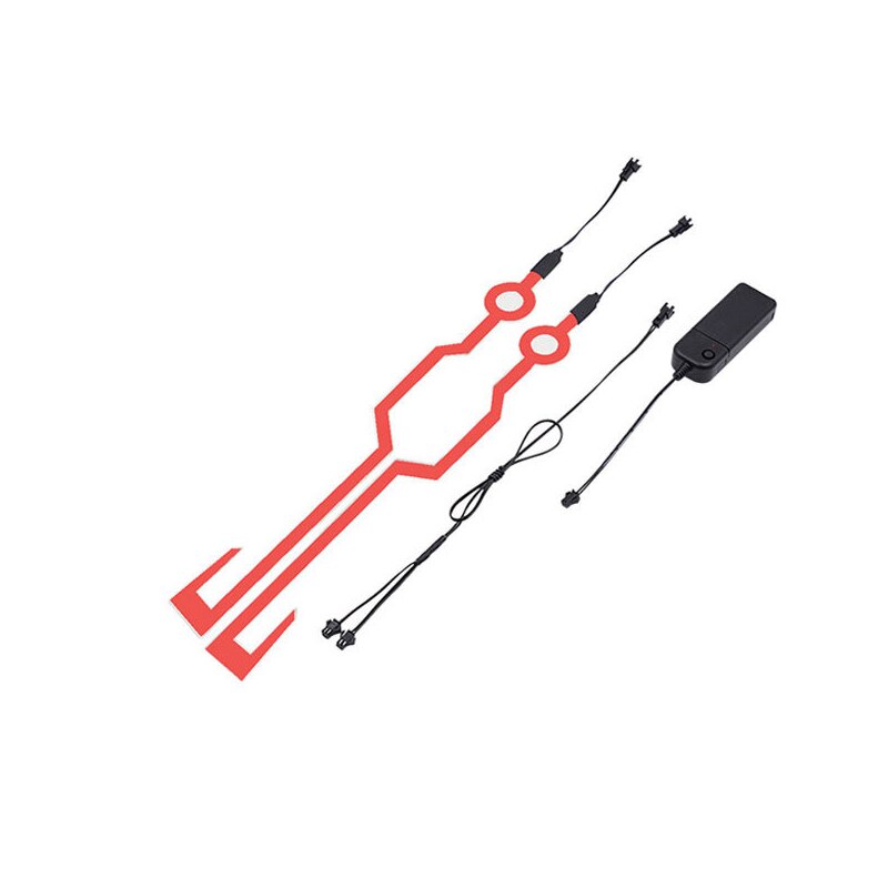 1set Luminous Helmet Motorcycle Cold Light Strip Modified LED Helmet Light Night Riding Light waterproof EL Strip Sticker: Red