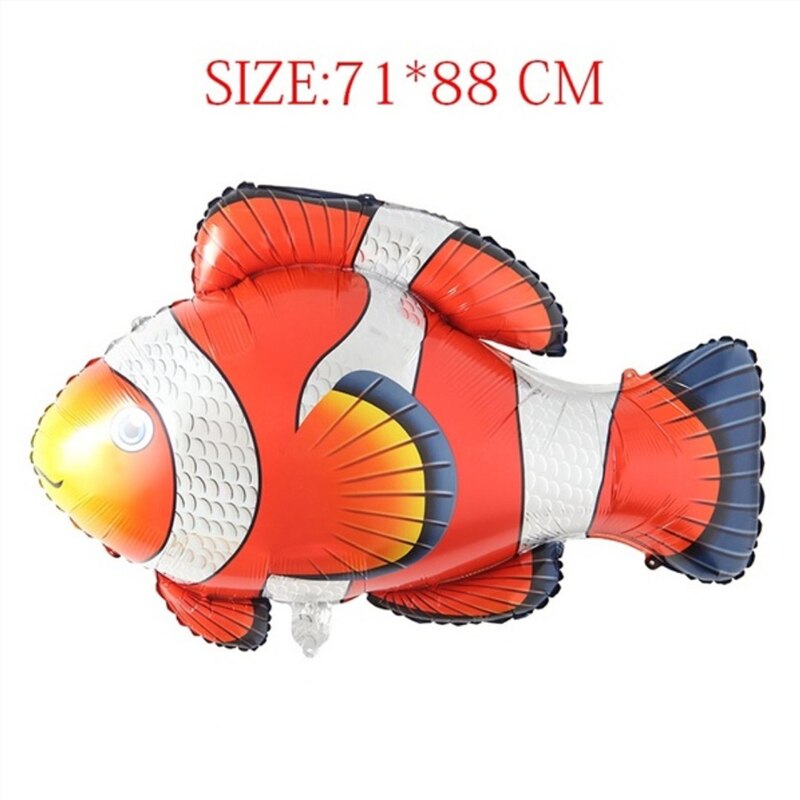 6pc Sea World Fish Ballonnen Folie Shark Ballon Sea World Verjaardagsfeestje Decoraties Kids Opblaasbare Party Decor Ballen Kid's: Clownfish