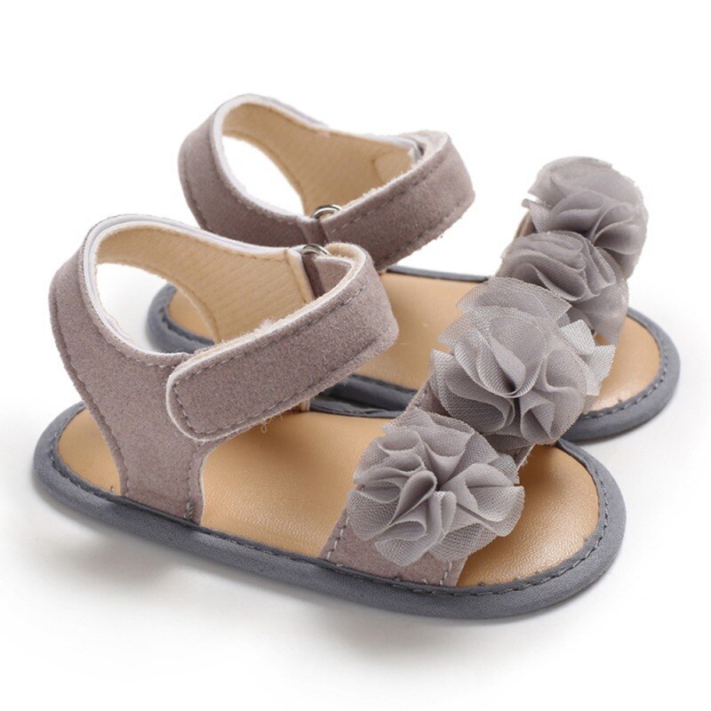 Kids Baby Girl Soft Sole Shoes Anti-slip Sandals Prewalkers Flower Design Walking Shoes