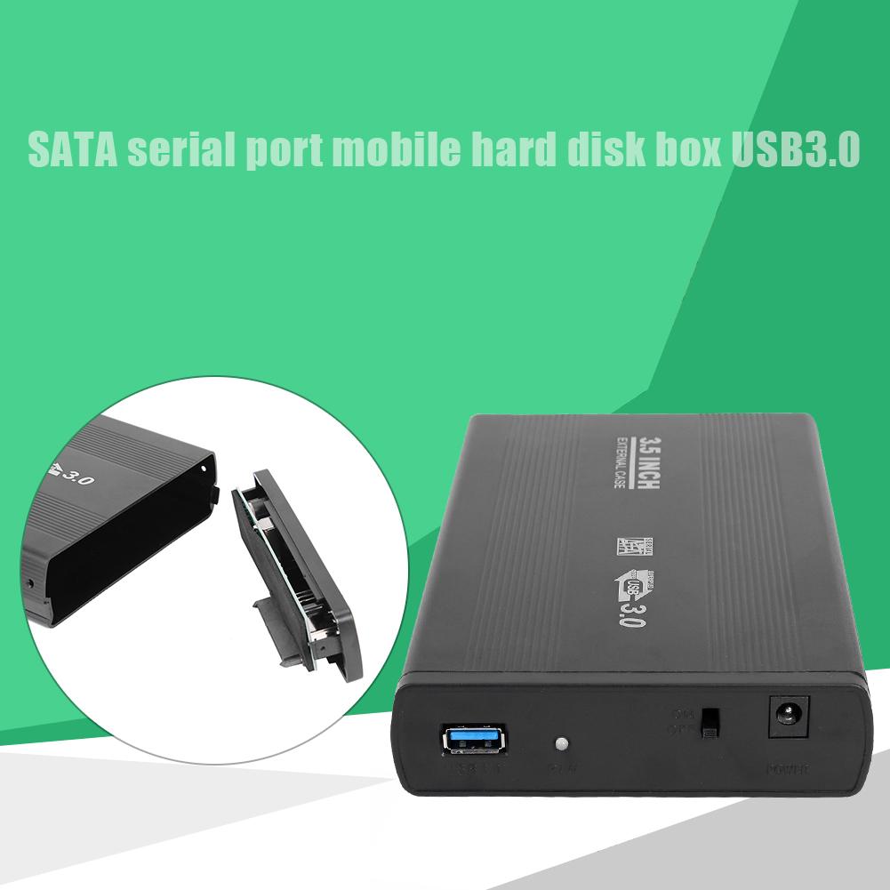 USB 3.0 to SATA Port SSD HDD Case 3.5 inch 5-Gbps Aluminum Hard Drive Enclosure Theoretical Transmission Speed up to 5 Gbps