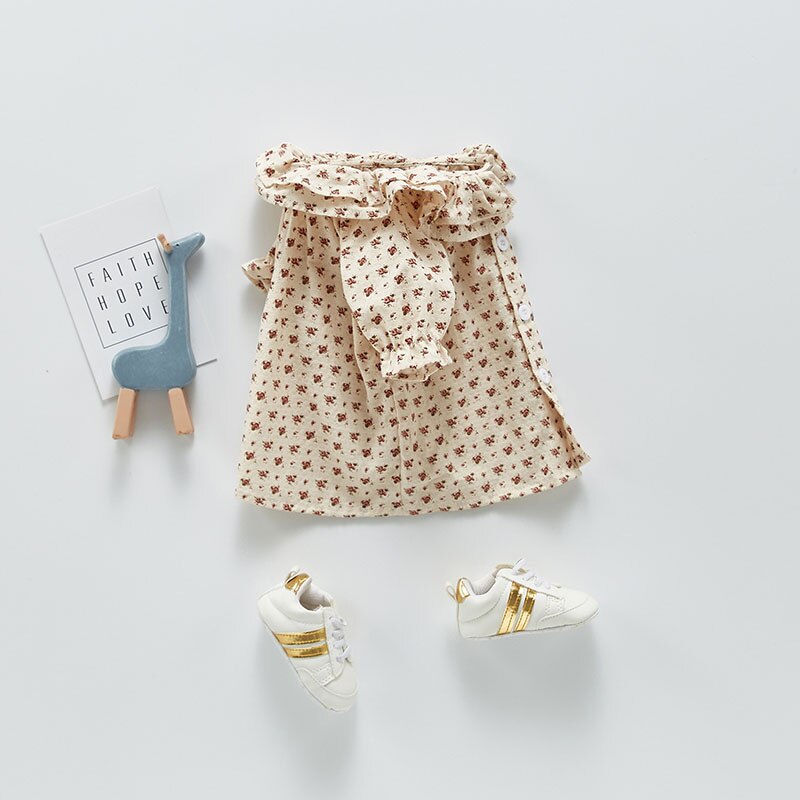 MILANCEL – T-shirt en lin à manches courtes pour fille, haut à col à volants, vêtements pour bébé, été