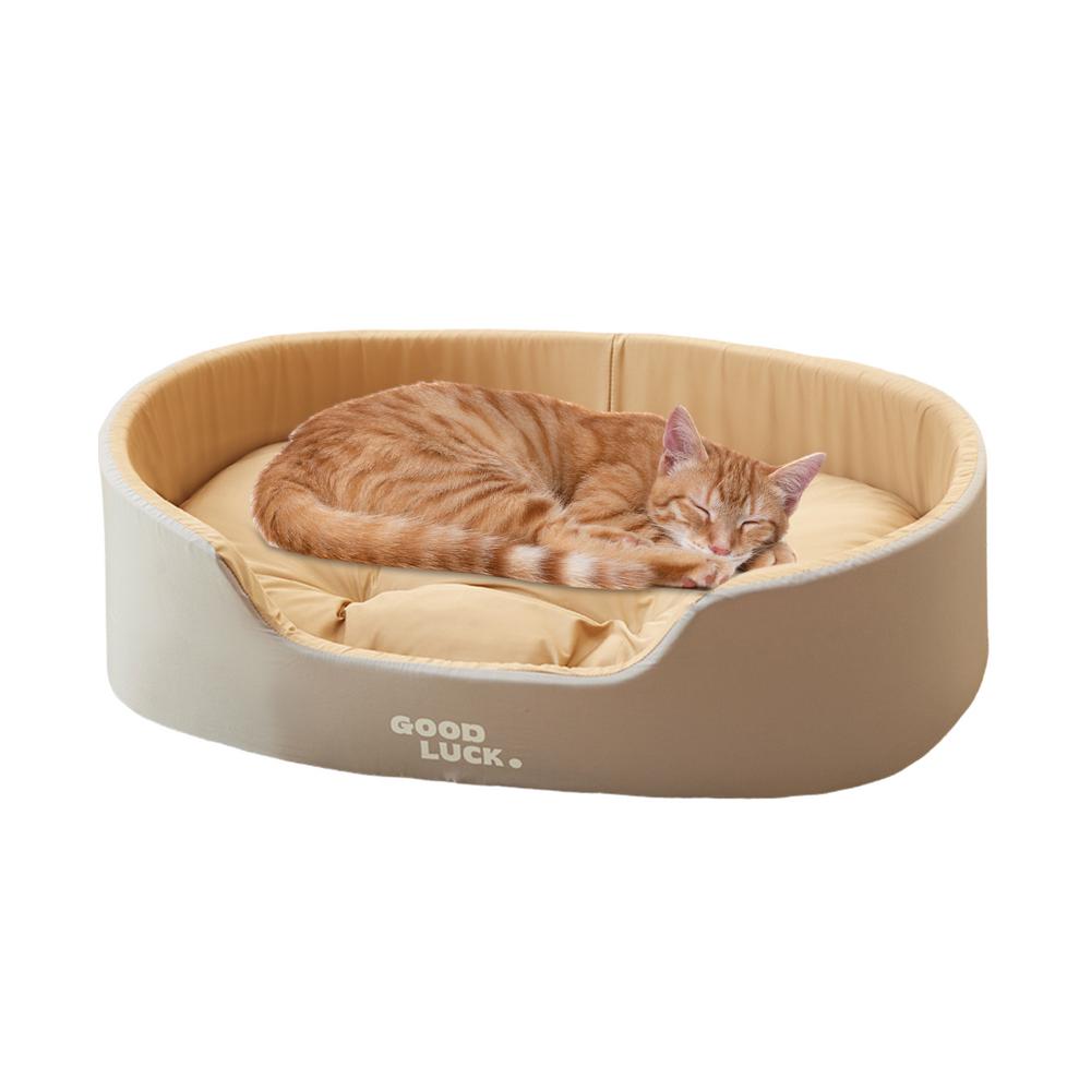 Lit double face pour animaux de compagnie, canapé-lit pour chiot, coussin de couchage pour chat, accessoires pour animaux de compagnie, quatre saisons, lit pour petits et grands chiens: Black