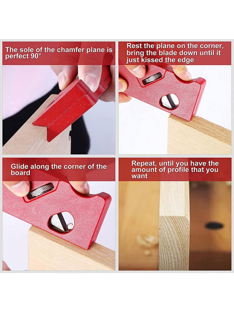 Woodworking Trimming Planer Smooth Chamfer Plane DIY Hand Tool Chamfer Planer For Trimming Edges 45 Degree Bevel Plane