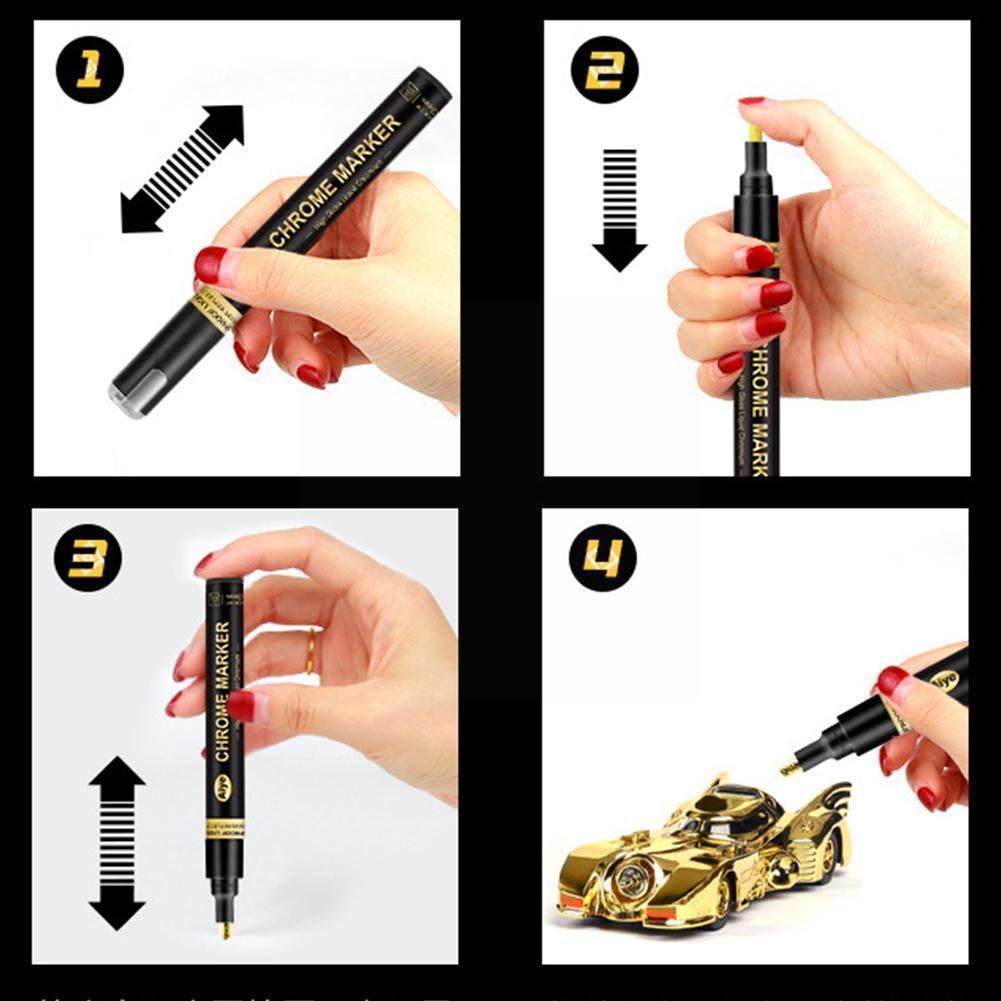 Rotulador de espejo dorado para manualidades, accesorios metálicos con acabado de espejo, resistente a los rayos Uv G8p8