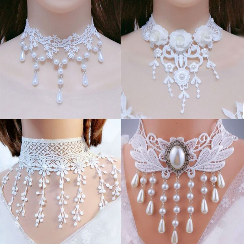 Gargantilha de renda tatuagem gótica clássica para mulheres, pingente de cristal preto, colares, joias boho, presente de Natal vintage