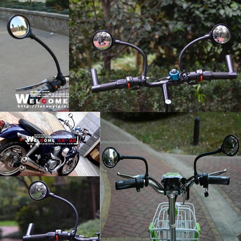 Cykel bakspejl fleksibel sikkerhed rundt mtb cykelstyr venstre / højre spejleudskiftning enkelt bekvemt