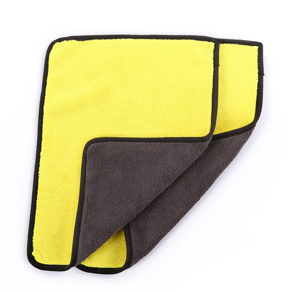 Stil bilrengøringshåndklæder mikrofiber hurtigtørrende håndklæder superabsorberende vaskeklude til ridser til bilrenseværktøjer: Gul / 30 x 30cm