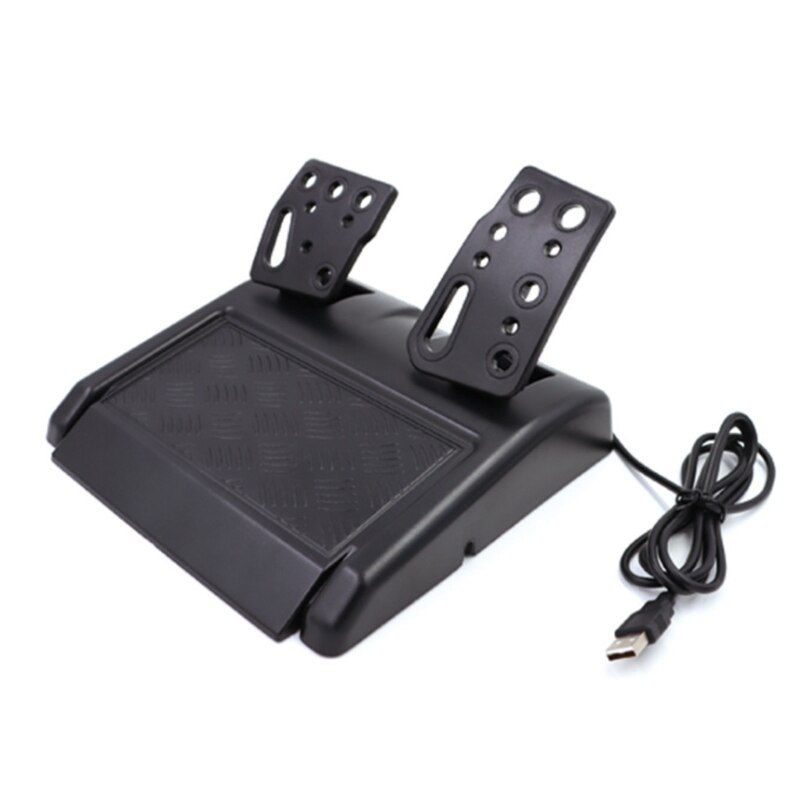 Gaming Steering Wheel with Pedals 180 Degree Rotation Vibration USB PC Steering Wheel Compatible with XB360/PS3/PS2/PC B03C