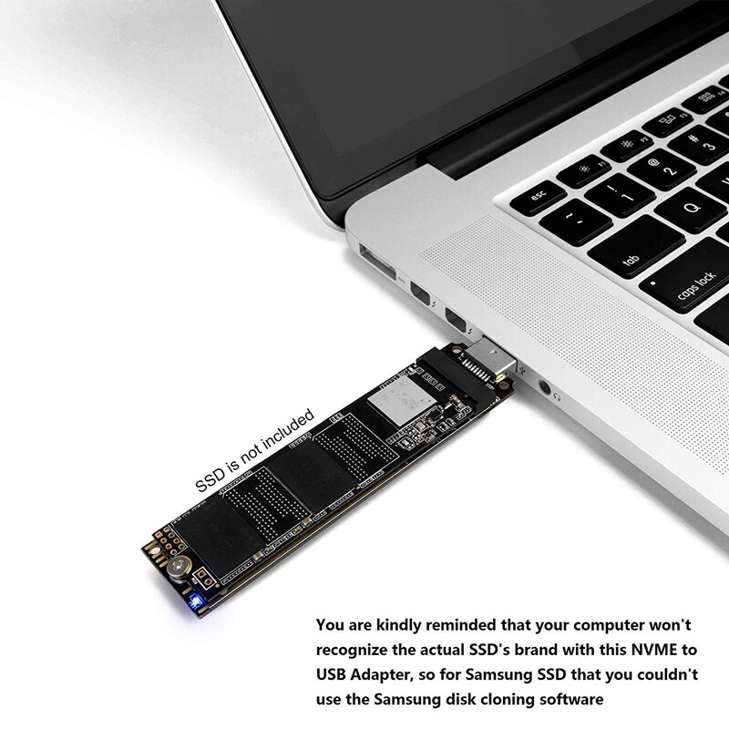 M .2 nvme ssd til usb-adapter, m .2 ssd for at skrive et kort, høj ydeevne 10 gbps usb 3.1 gen 2 bridge chip, bruges som bærbar ssd, usb