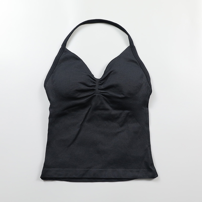 Impact Longline Strappy Top Women Seamless Yoga Tank Tops Ruched Backless Gym Clothes Workout Sleeveless Shirts With Buit In Bra