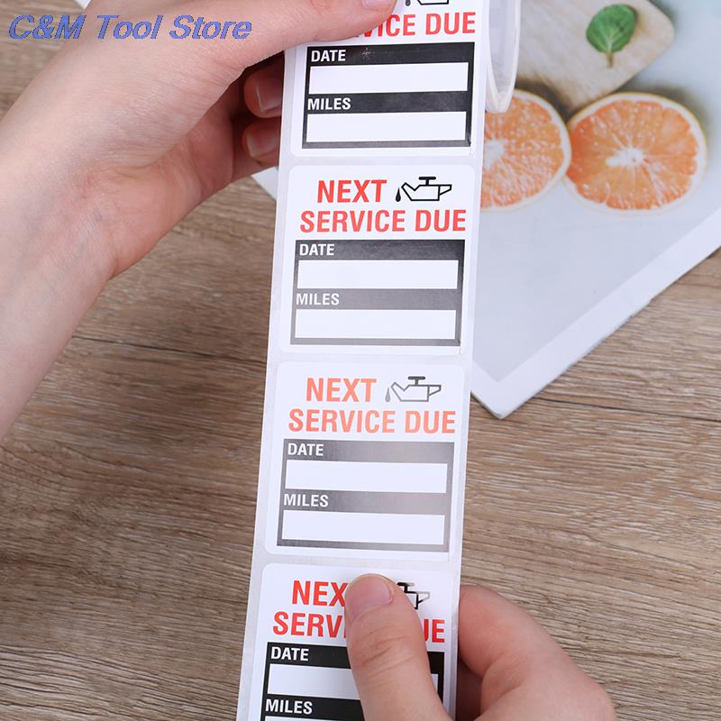 100pcs/set stickers Oil Changes Adhesive Labels Oil Change Stickers Oil Change Service Reminder Sticker
