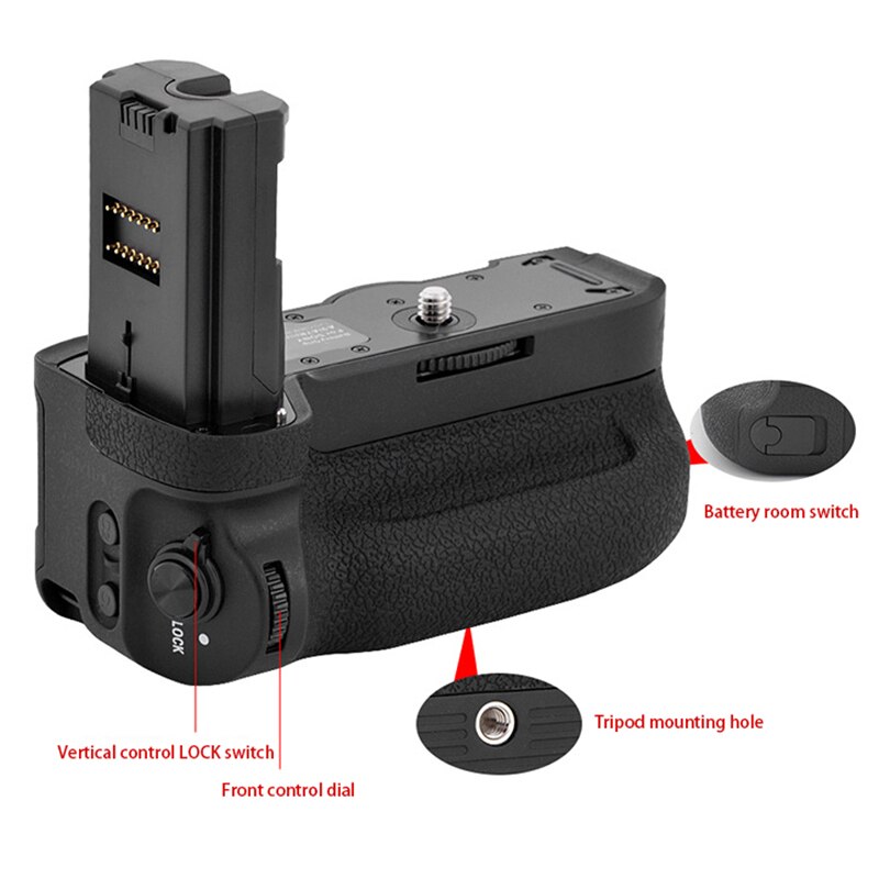 Vg -c3em batterigreb udskiftning til sony alpha  a9 a7 iii  a7 riii digital slr kamera arbejde med 1-2 stk np -fz100 batteri