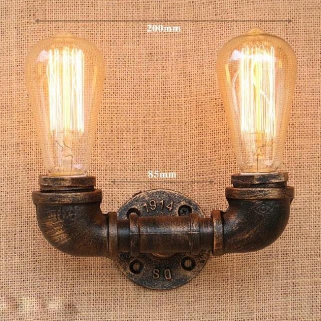 retro Industrie Zauberstab Lampe Jahrgang eisen rost Wasser rohr Lampen E27 Dachgeschoss Licht Überzogene Innen Beleuchtung Hause schlafzimmer Restaurant Deko: G