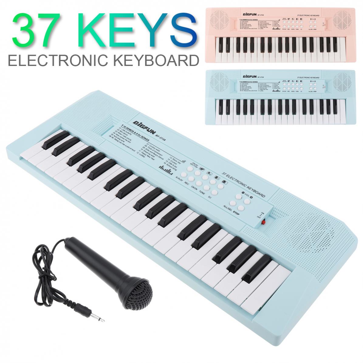 37 taster elektronisk tastatur klaver digital musik nøglebræt med mikrofon børn musikalsk oplysning