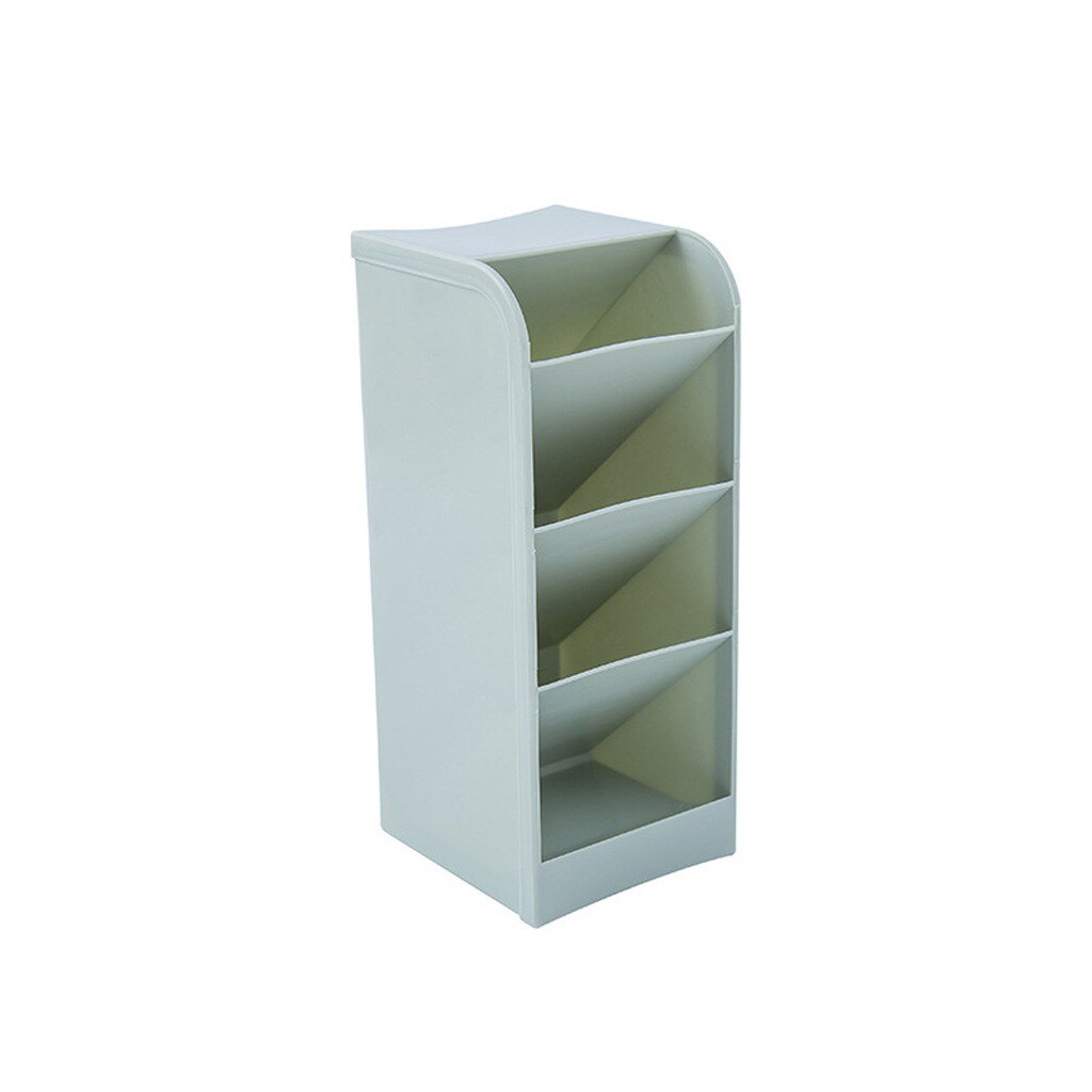 4 Grid Sub-grid Plastic Desk Organizer Desktop Office Pen Pencil Holder Makeup Storage Stationery Desk Container A4: Green