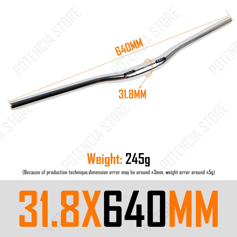 UNO Fahrrad Lenker Silber- 31.8MM Fahrrad erheben eben handhaben Bar Lenker 640/680/720/740/760mm Fahrrad Lenker MTB Bycicle Teil: gebogen Bar 640mm