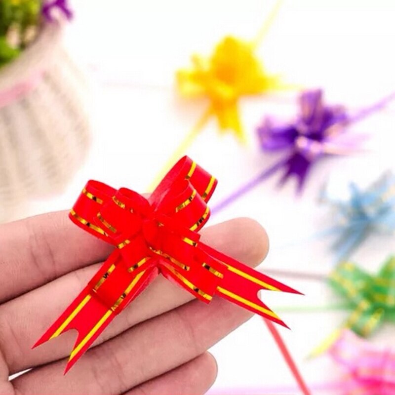 10 pièces décoration fête de mariage d'anniversaire fleur nœud ruban de traction