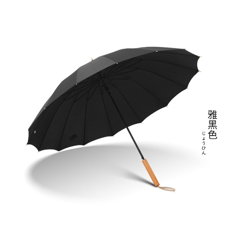 Long Handle Umbrella Parasol Dancing Umbrellas Wooden Handle Craft Women's Umbrella For Wedding Decoration: straight black